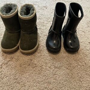 UGG Kids' Olive and UGG Black Boots 6c